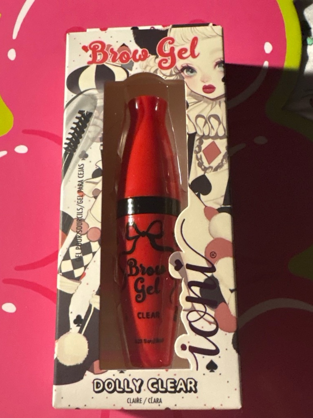 Ioni Brow Gel Dolly Clear - Red and black Packaging